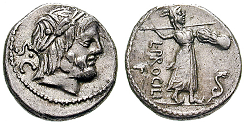 procilia roman coin denarius